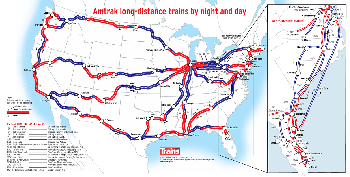 Image of Amtrak rail map
